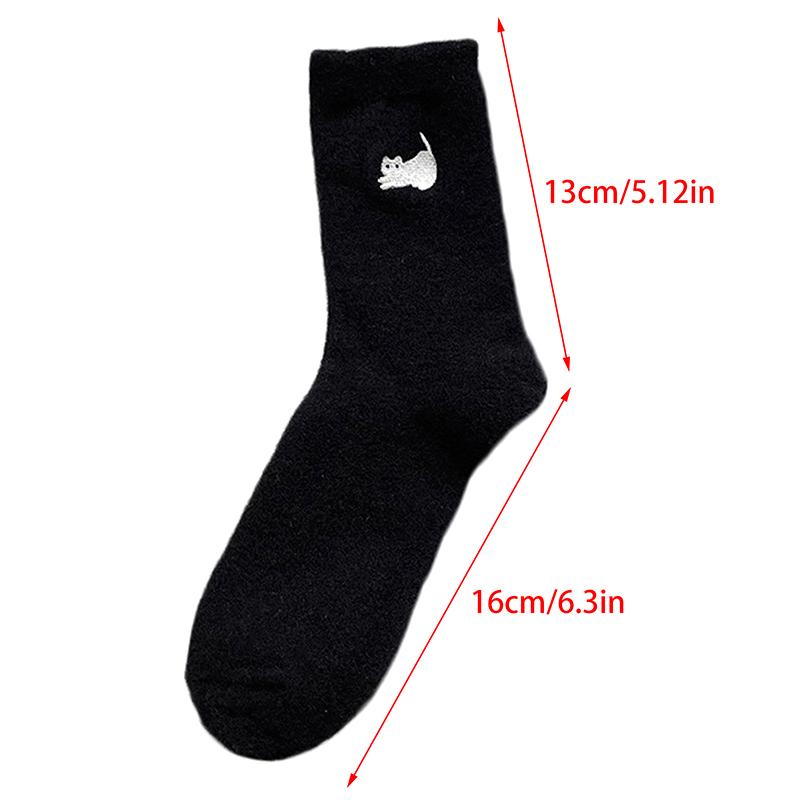 Chaussettes Super Douces en Polaire Vison Chat Mignon Pour Femmes Hiver Chaud Confortable Poilu Vison Collants Épaissies Peluche Chaud Sommeil Maison Chaussettes Moelleuses