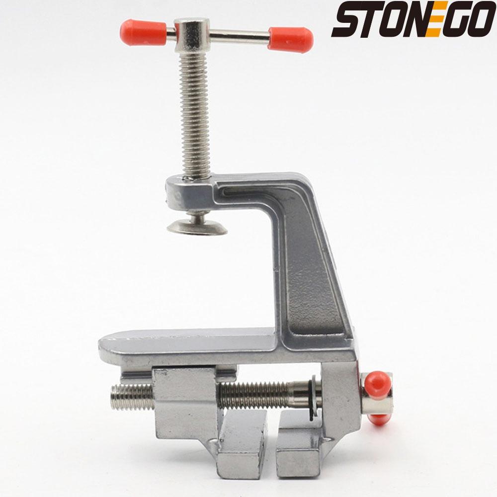 STONEGO 1PC 3.5" Aluminum Mini Bench Vise Table Vise Small Bench Vise DIY Tool Small Vise Small Flat Nose Pliers