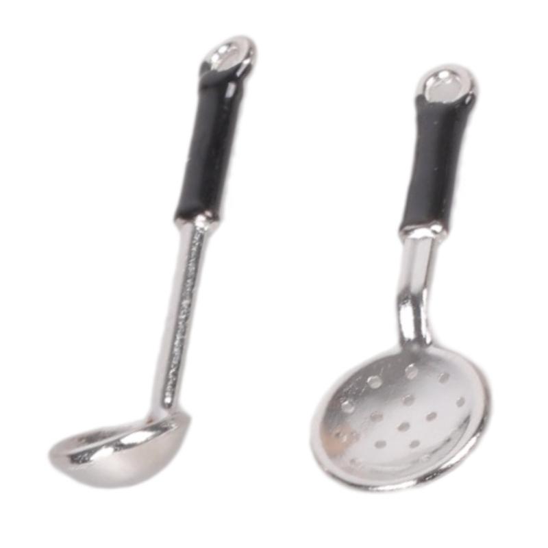 Alloy Miniature Kitchen Tool Set Wall Mount Design Shovel Spoon For Dollhouses Simulation Food Accessory