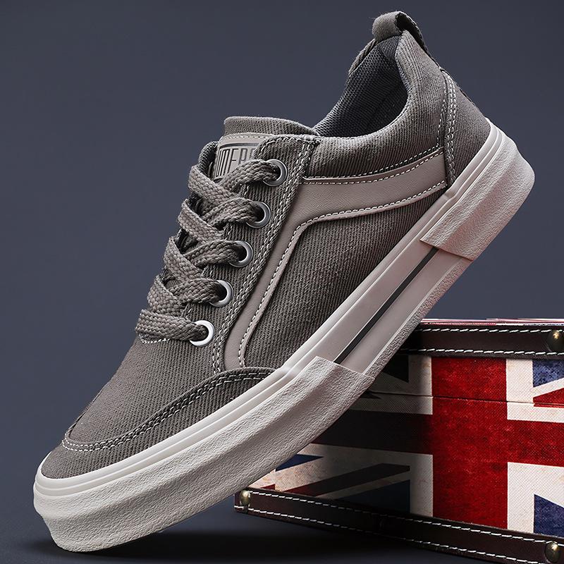 Spring New Men's Shoes Fashionable Breathable and Comfortable Versatile Lace-up Shoes Trendy Low Top Flat Men's Canvas Shoes