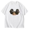 Funny Hamster Gym Meme T-Shirt Weights Struggle Graphic Tee Summer Short Sleeve Humorous Workout Trendy Madam Streetwear