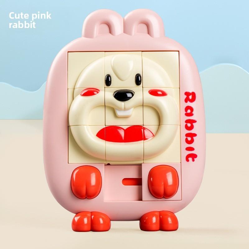 Baby Puzzle Toy Plastic Sliding Duck And Rabbit Appearance Block For Kids Ages 3 To 5