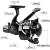 Sougayilang Spinning Fishing Reel 5.1:1 CNC Aluminum Spool Metal Gulungan Alat Penemu Ikan Sea Fishing Wheel