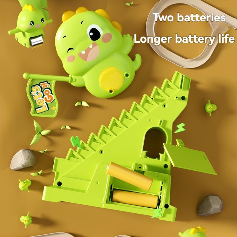 Hot New Dinosaur Stair Climbing Flashing Lights And Music Roller Coaster Track Toy Parent Child Interactive Escalator Toys