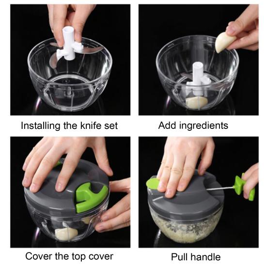 520ML/1000ML Manual Garlic Puller Easy To Clean Food Grade Labor-saving Onion Chili Garlic Crusher for Restaurant