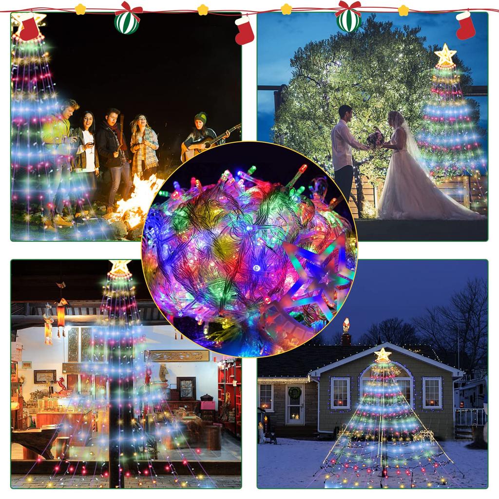 BangLede Outdoor LED Illumination 350 Fairy Waterproof and 8 Remote Control and Controller Christmas Tree Stylish LED Illumination for School and Home