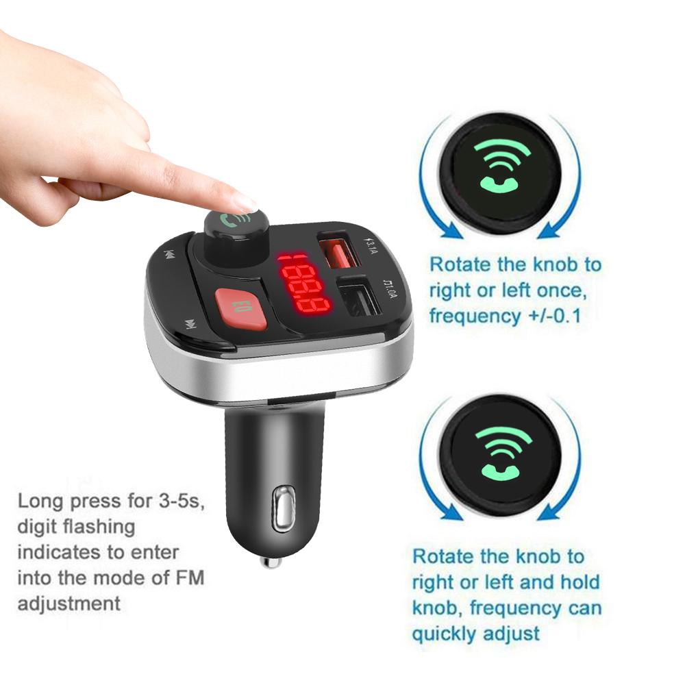 Bluetooth Stereo Charger 5.0 Bluetooth Wireless FM Transmitter Car MP3 Player Effect Sound Disk U Car Music EQ Car Lossless E0Q4