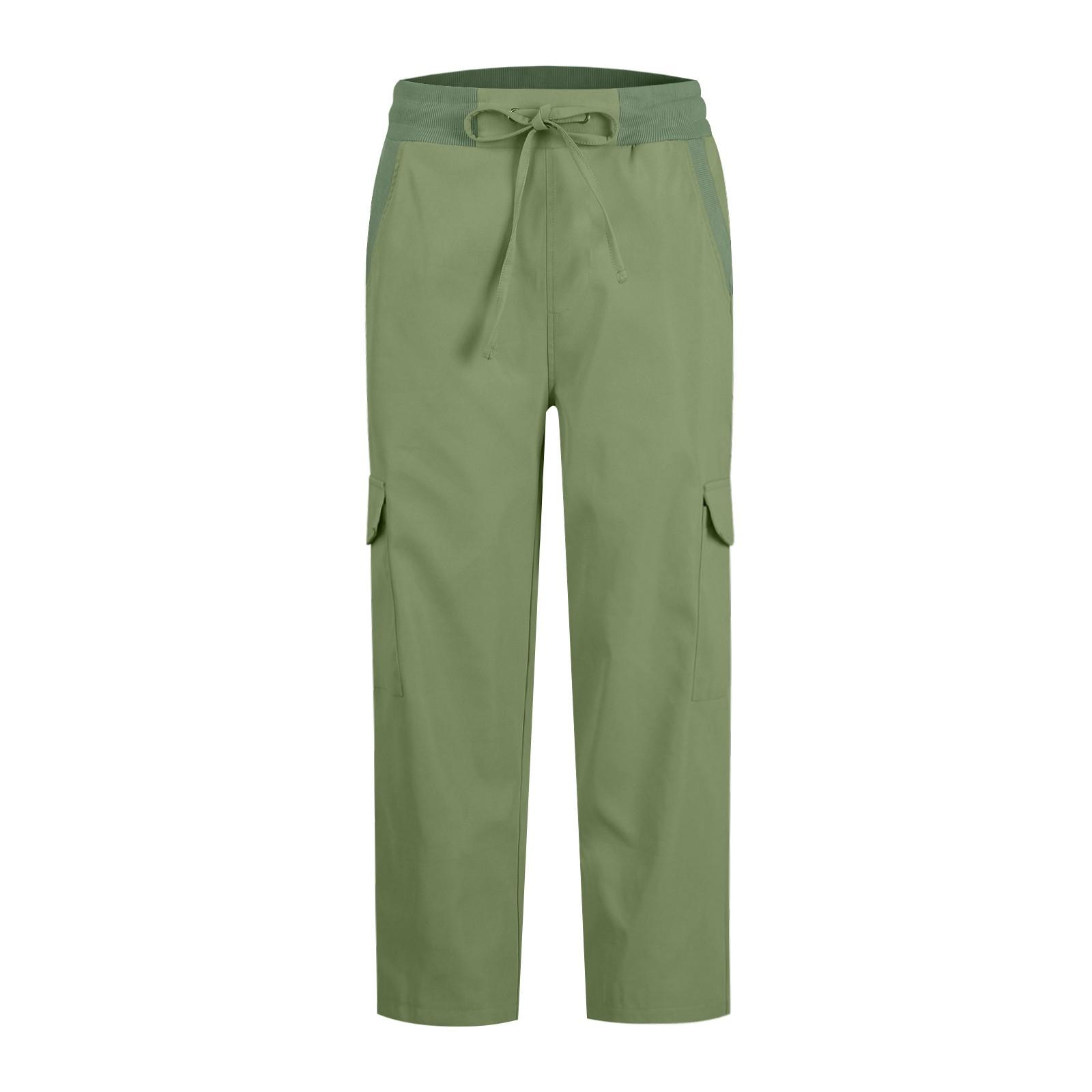 Комбинезоны с высокой талией и широкими манжетами на шнурке Узкие повседневные брюки — фото 3