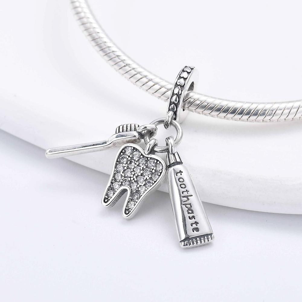 New   Copper Toothbrush Cup Beer Charm Of Ley  Chain Bead Fit Original Bracelet Accessories Diy Women Love Jewelry
