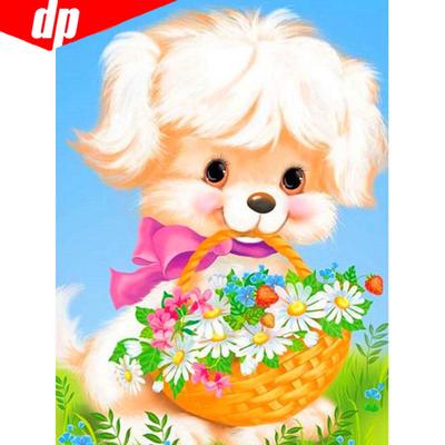5D-Diamantgemälde, komplett, rund, Tierhund, Stickerei, Verkauf, Bild von Strass-Diamanten