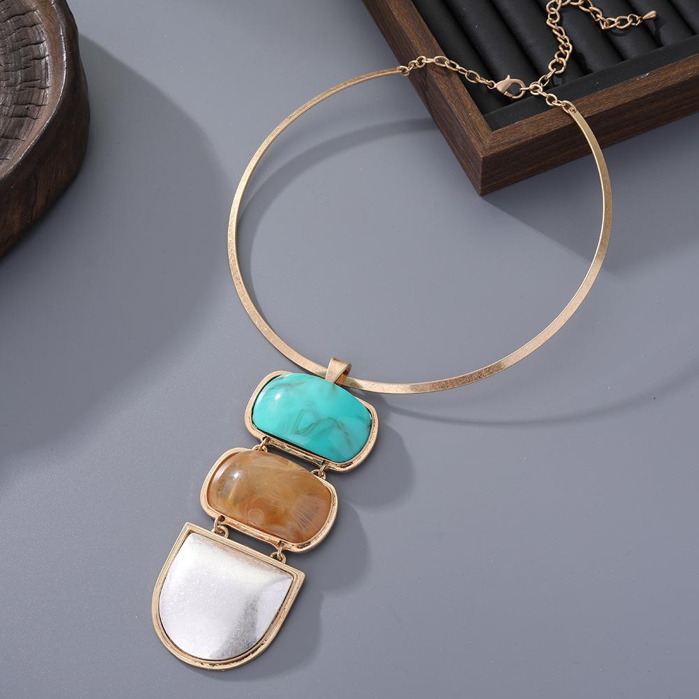 Нишевое геометрическое подвесное ожерелье в стиле легкой роскоши, женская ретро-цепочка на ключицу, трансграничные модные универсальные украшения