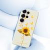 For Samsung Galaxy S25 Ultra Case Golden Butterfly Sunflower Pattern Printing Straight Edge TPU Phone Back Cover