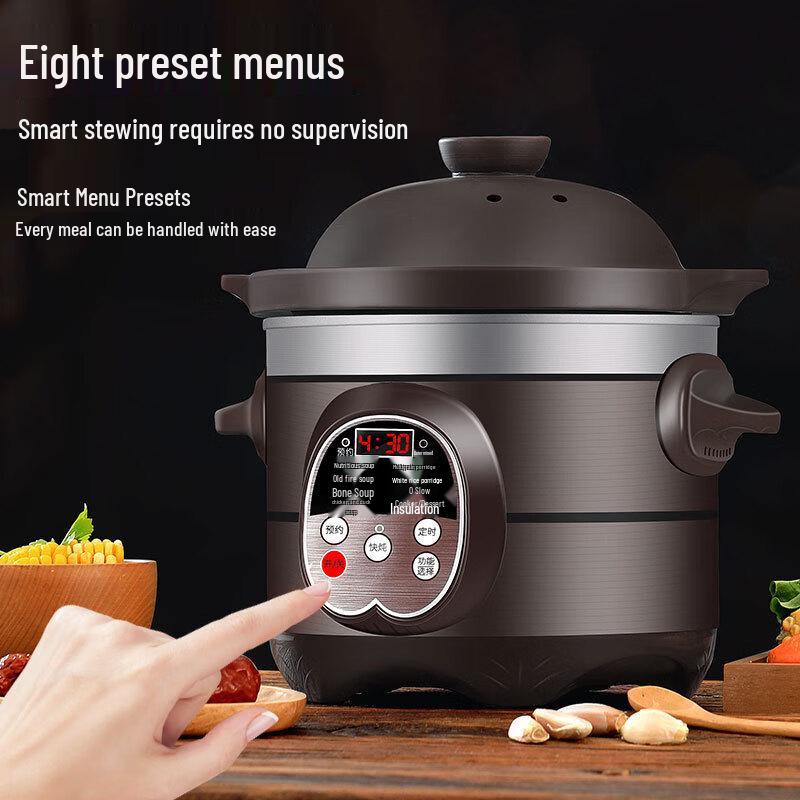 San Jiaolong 5L Automatic Ceramic Electric Stew Pot