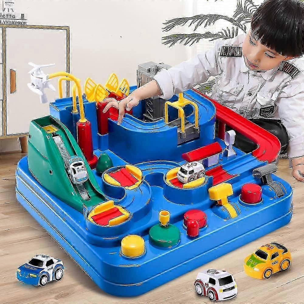 Kids Race Track Toys Boys Car Adventure Toys For 3 4 5 6 7 Years Boys Girls, Puzzle Track Car, City Rescue Playset Magnet Toy With 3 Mini Cars, Presch