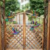 Colorful Metal Hummingbird Bird Art Sculpture Outdoor Home Wall Hanging Ornament Garden Fence Decor 22*26CM