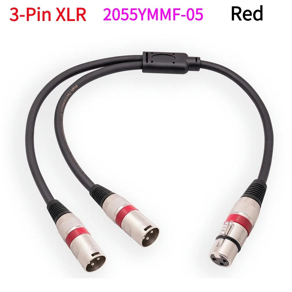 3 Pin XLR Female To Dual XLR Male Cable 50cm 3-Pin XLR Cable Noise Reduction Accessories for Amplifier Mic Speaker