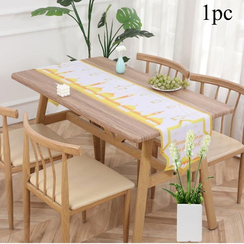 

1pc Polyester Table Flag Party Decoration Tablecloth for Lent Festive Atmosphere Moon Festival Decoration Party Supplies