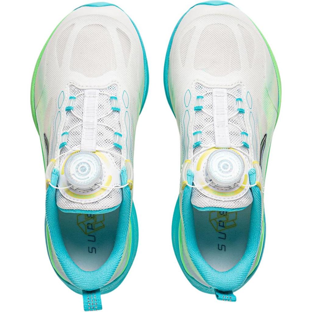Li Ning Kids Running Shoes Fashionable Comfortable Non-Slip Durable Low-Top Kids Sneakers Standard-White Yellow-Fluorescent-Green YKFV076-3