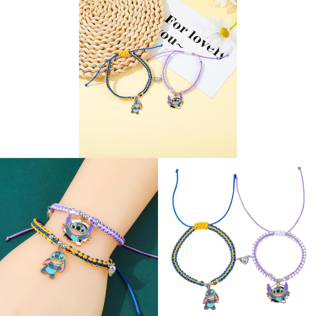 Stitch Bransoletka Przyjaźni Kreskówkowa Elastyczna z Zapięciem ze Stopu Cynku Dla Par