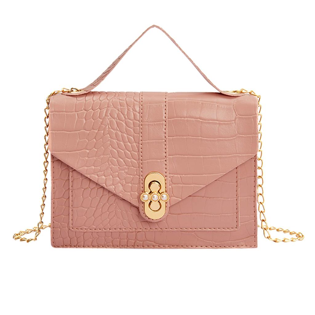 Damenmode Haspe Kette Kleine quadratische Tasche Schultertasche Messenger Bag Handtasche