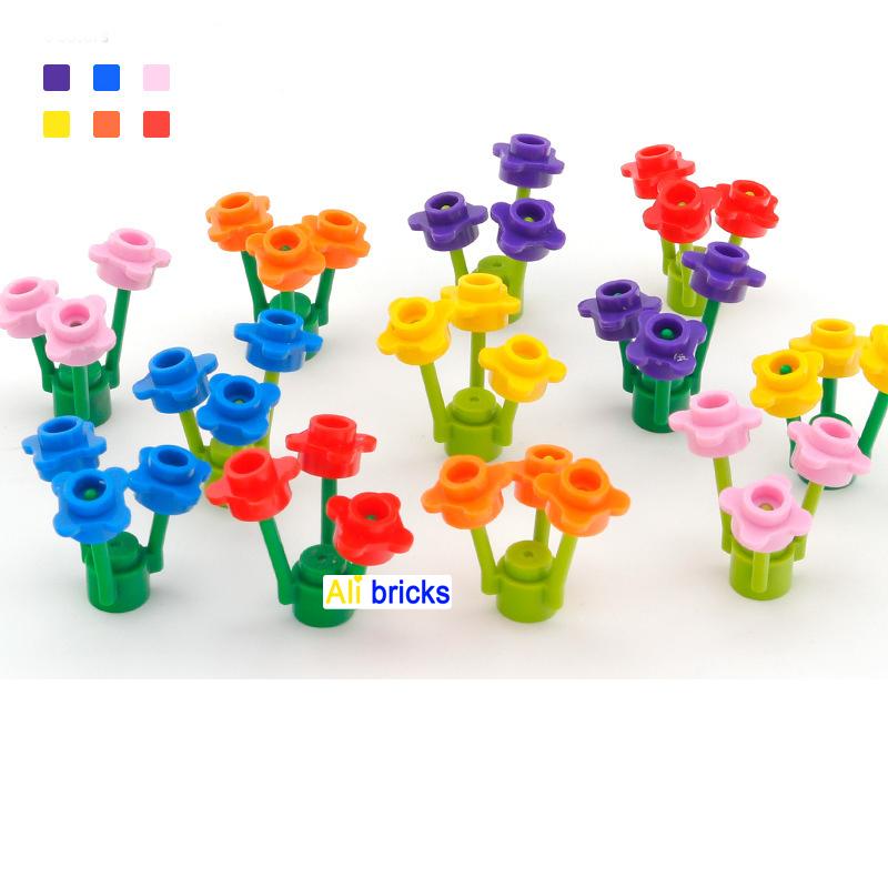 

160Suit Blocks Building Bricks Flowers and grass Educational Assemblage Construction Toy for Children Size Compatible With Brand