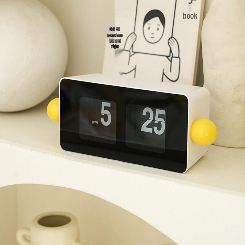 Nordic Style Retro Flip Clock: Automatic Page Turn, Ideal for Desk or Bedside in Living Room, Bedroom, or Study. Simple and Creative Design.