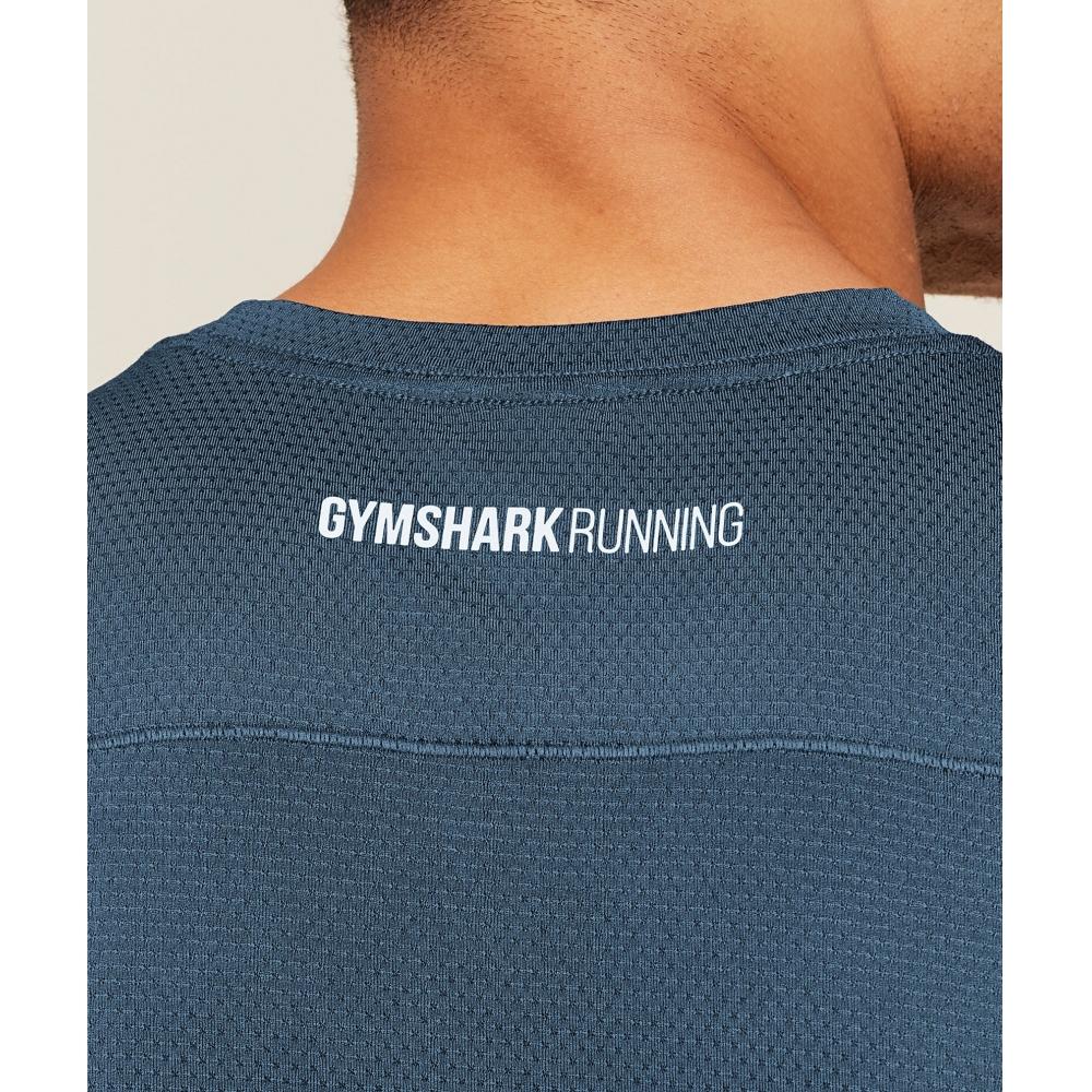 Gymshark Running T shirT Gs sTealTh Blue A3c2s Ud6s