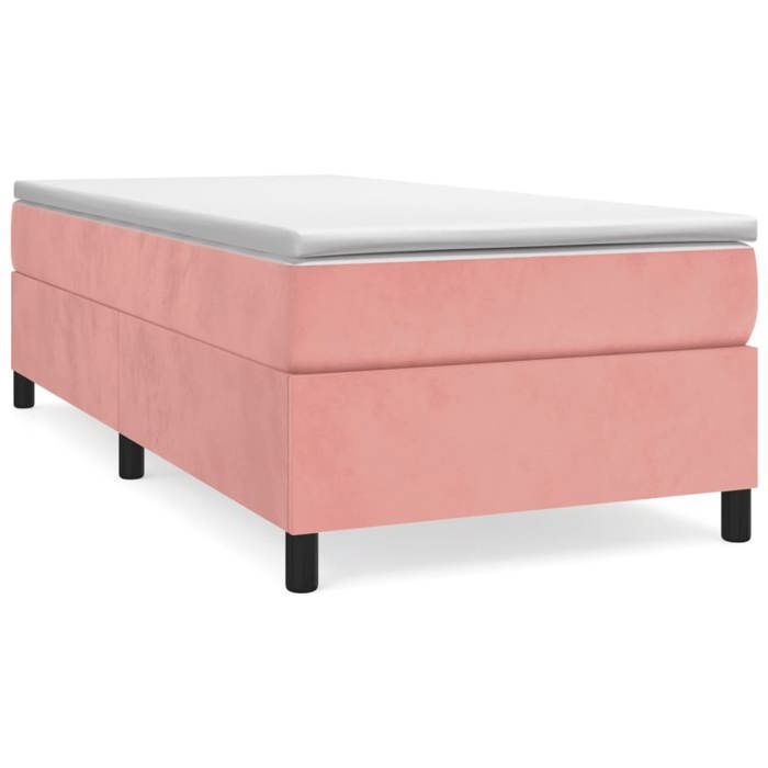 Cadre de lit avec matelas - Maison Exclusive - 80x200 cm - Velours rose - Relaxation maximale