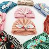 New striped wool hat printed rabbit ears baby children's thermal insulation versatile thermal insulation