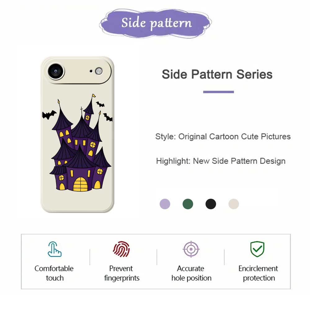 For iPhone 17 Air Case Bat Castle Pattern Printing Straight Edge TPU Phone Back Cover