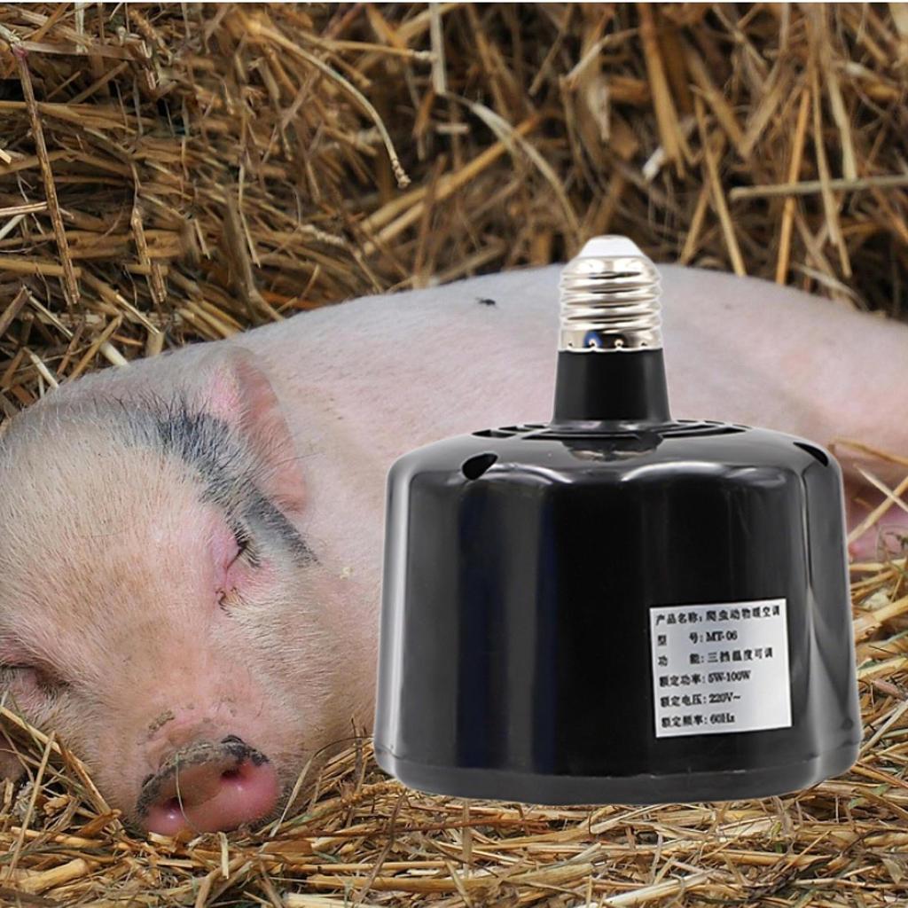 Livestock Heat Lamp Household Efficient Sturdy Gifts Energy Saving Accessory Black