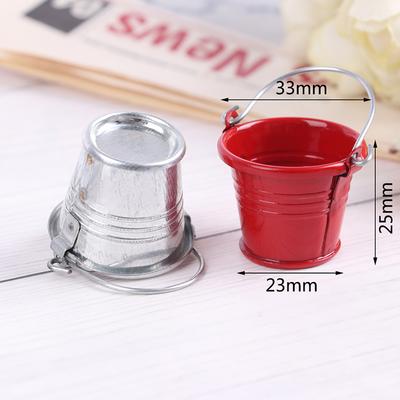 Miniatur Spielzeugszene Puppenhauszubehör Mini Metall Eimer Modell