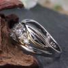 Neuer zweifarbiger Fingerring aus Gold und Silber für Frauen, modische Form, Zirkonia, für Damen, Hochzeit, Verlobungsring, Schmuck