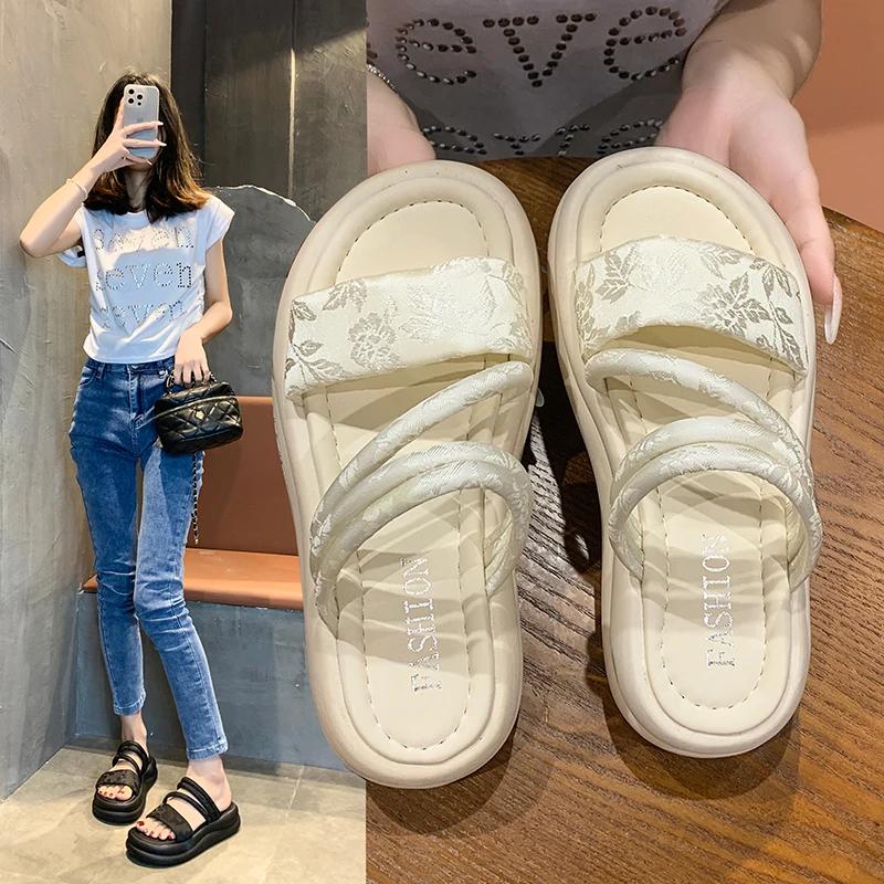 Design Sandales Femme Bout Ouvert Été Mode Bande Étroite Chaussures de Soirée Plateforme Talon Compensé Dames Sangle Cheville Gladiator Sandales