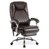 Giorgio Brown Swivel Massage Office Chair With Heating Function, Modern Eco-Leather