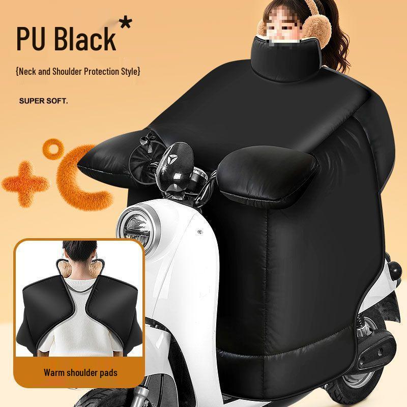 Winter Winddichte Fleecegefütterte Elektrofahrzeug-Windschutzscheibenabdeckung mit Vergrößerten Kniepolstern