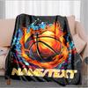 1PC Custom Name Basketball Artwork flannel blanket versatile,all-season throw suitable for the living room,bedroom,camping,travel,and gift