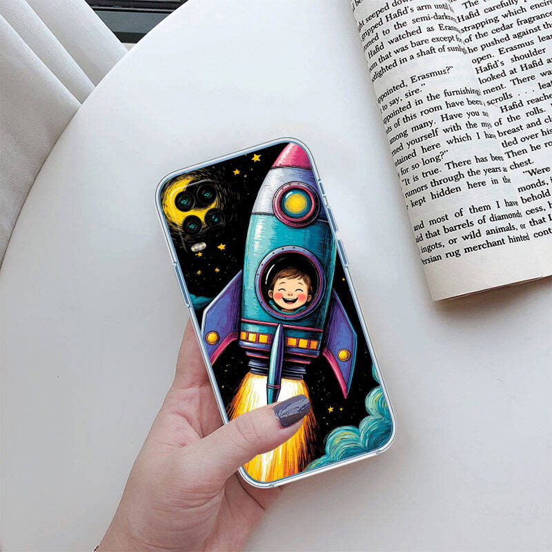 MH15 Astronaut Ruimte Maan Hoesje voor Motorola E7 G6 G7 G8 G9 Plus Power Play G10 G20 G04 E30 E40 E22 E20 E13 E15 G22 G23 G05 G75 G35 G55