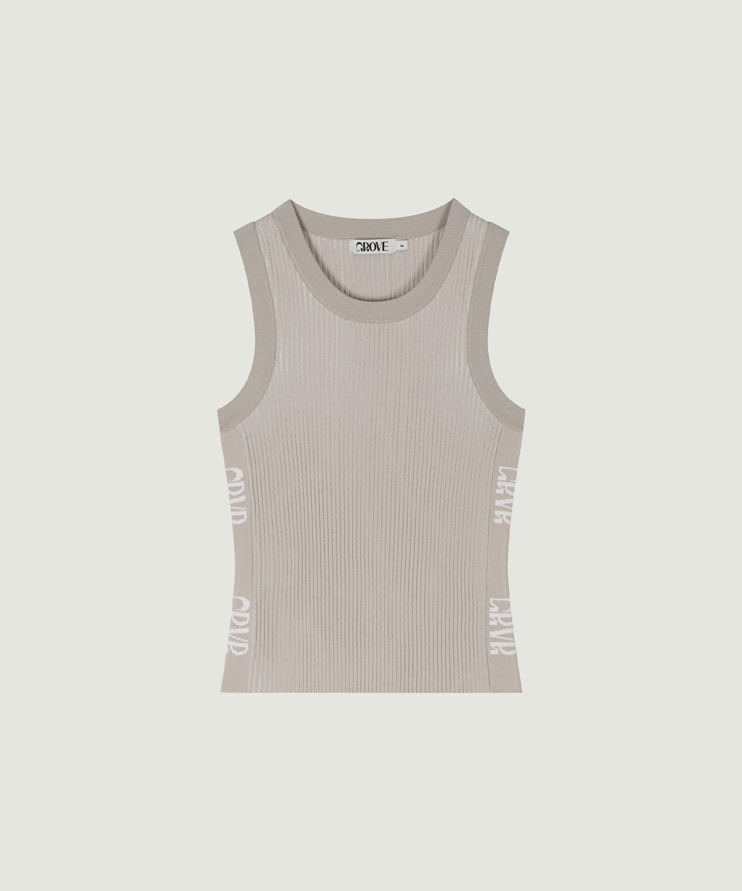 Grove Remi Вязаный топ без рукавов в рубчик (бежевый) Beige/F