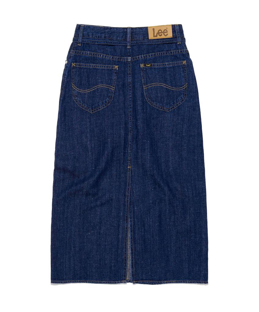 LEE Women Linen Midi Denim Skirt Indigo Medium
