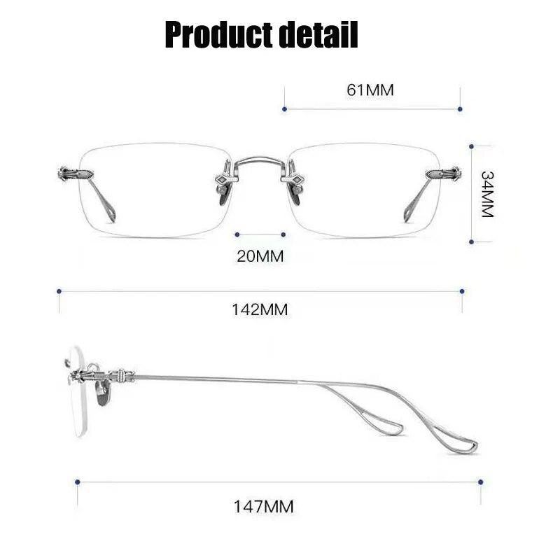 Fashion Rectangular Women's Myopia Glasses Unisex Rimless Minus Diopter Eyeglasses Trendy Near-sighted Eyewear with Diopters