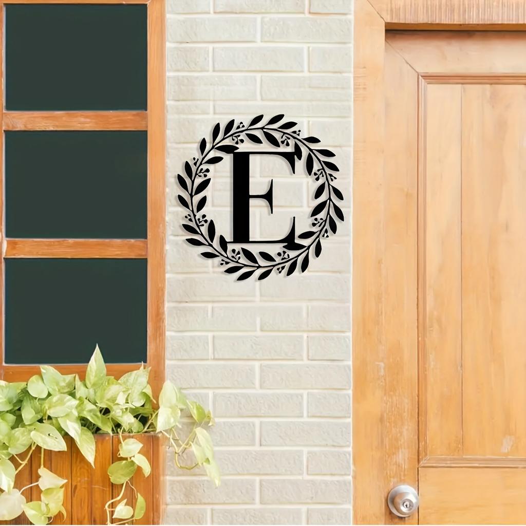 Metal Monogram Letter Wall Decor, Personalized Last Name Sign for Home, Door Hanger Gift for Halloween Christmas New Year