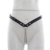 Leather Pants Sex Toys For Woman Men Steel Chain Vagina panty Bondage Underwear Adjust Panties Chastity Anus Sex Products