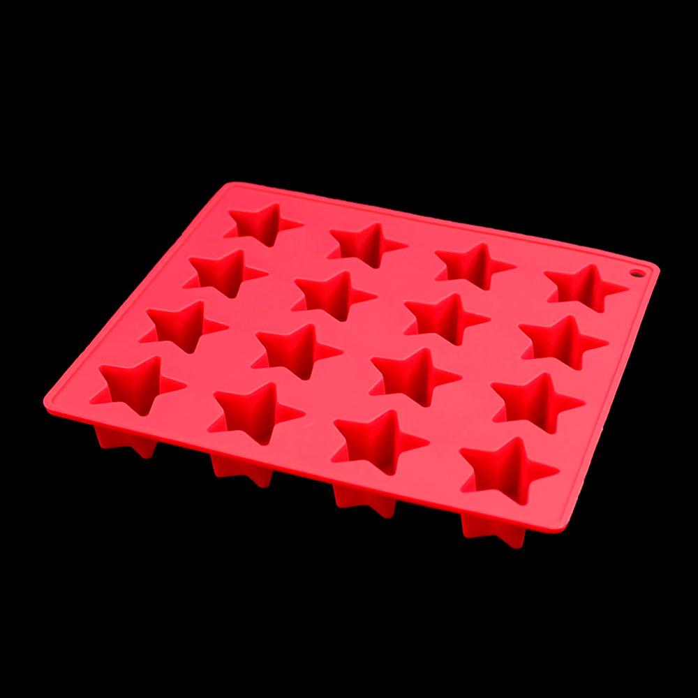 Silicone World DIY Five-pointed Star Ice Cube Silicone Molds 16 Grids Star Ice Grid Mold Ice Making Tray Chocolate Baking Tools