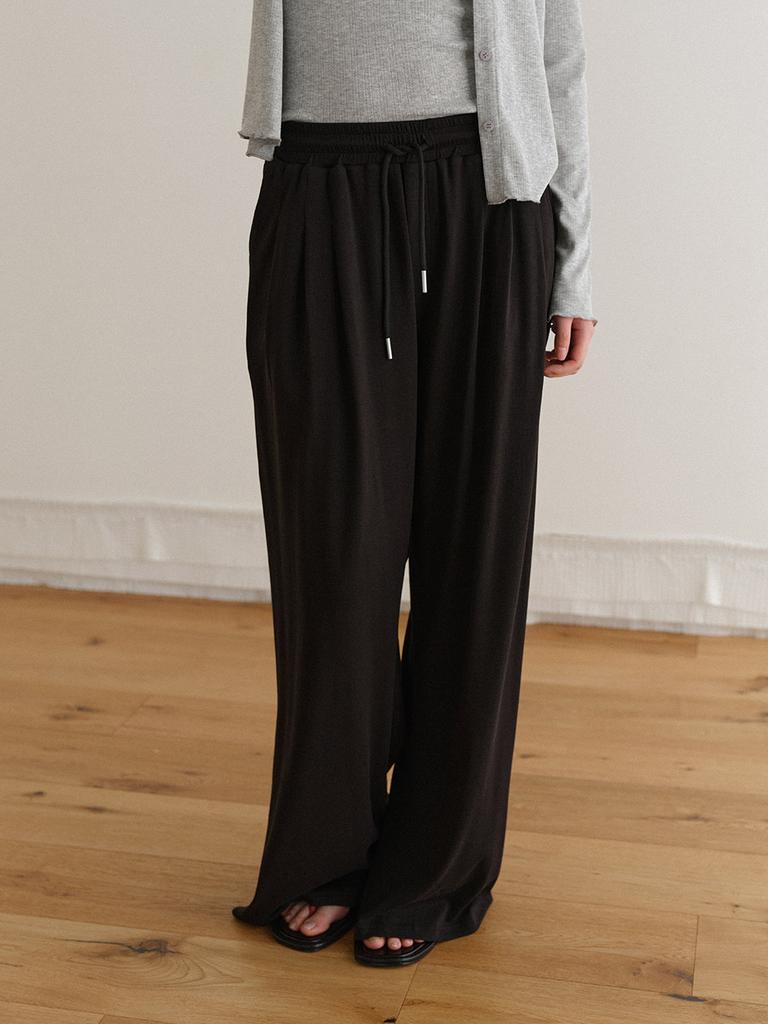HUNCH Jersey Wide Banding Pants (2Colors)