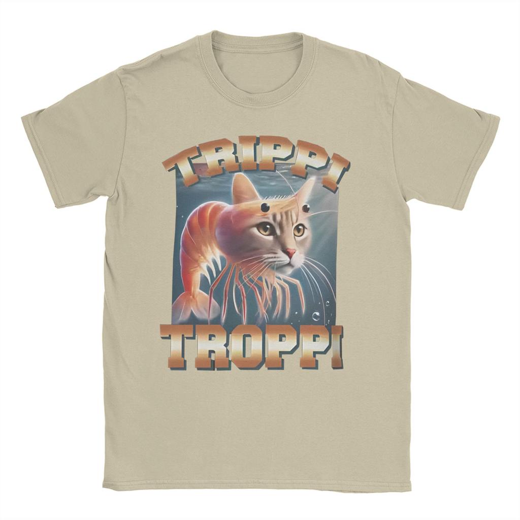 Men's TRIPPI TROPPI T Shirts Italian Brainrot Meme Cotton Clothes Casual Short Sleeve O Neck Tee Shirt