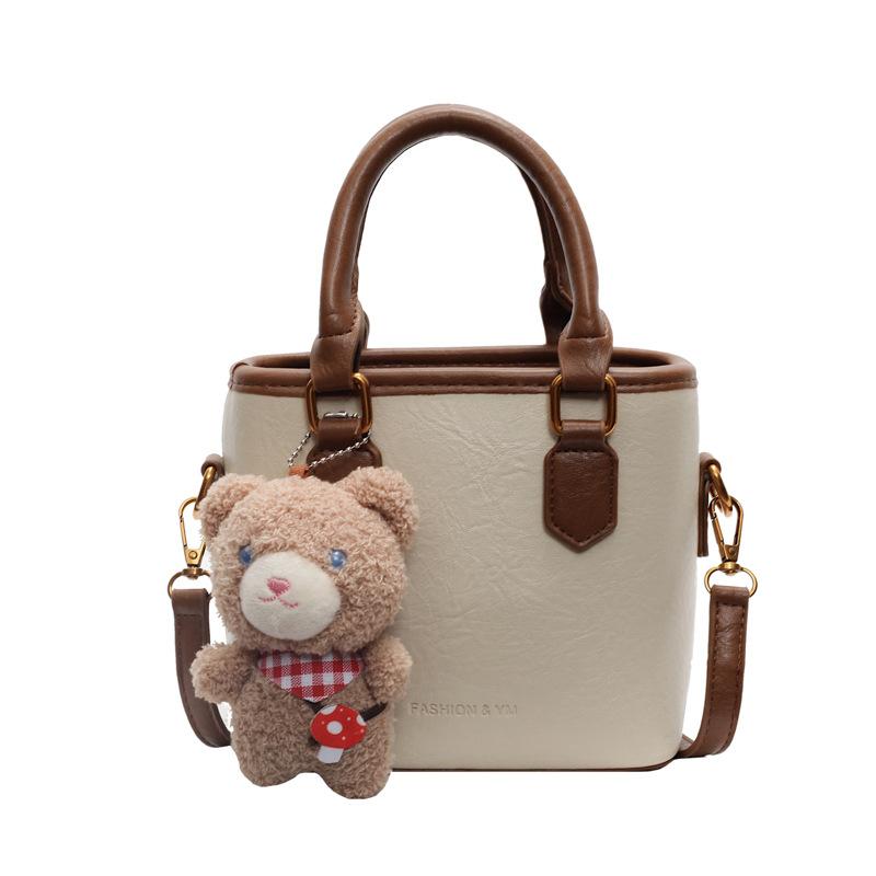 Retro High-End Hand Carry Fashion Bucket Bag Women'S Simple Shoulder Oblique Span Bag