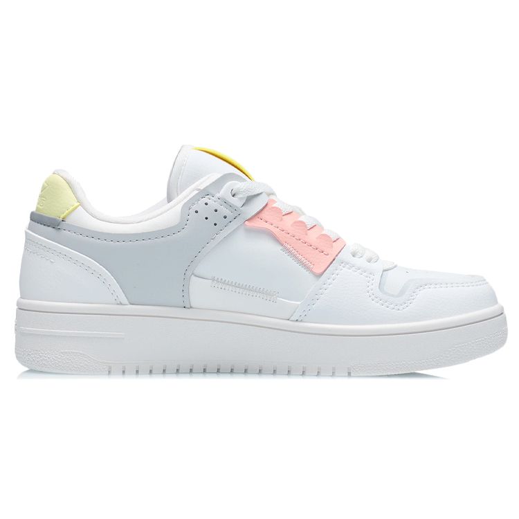 Li Ning Tian Ji Non-Slip Low-Top Skate Shoes Women Sneakers White Gray AGCP362-17