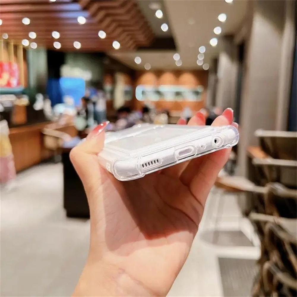 Kartenfach Brieftasche Hülle für Samsung Galaxy S25 S24 S23 S22 S21 Ultra Plus FE A54 A53 A13 A14 A52 A34 A32 A72 5G Klare Hülle Funda