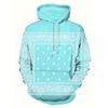 Módní mikina s grafickou bandanou pro muže Retro Trendy Streetwear Hip Hop 3D tištěné mikiny Volné prodyšné mikiny Pulovry